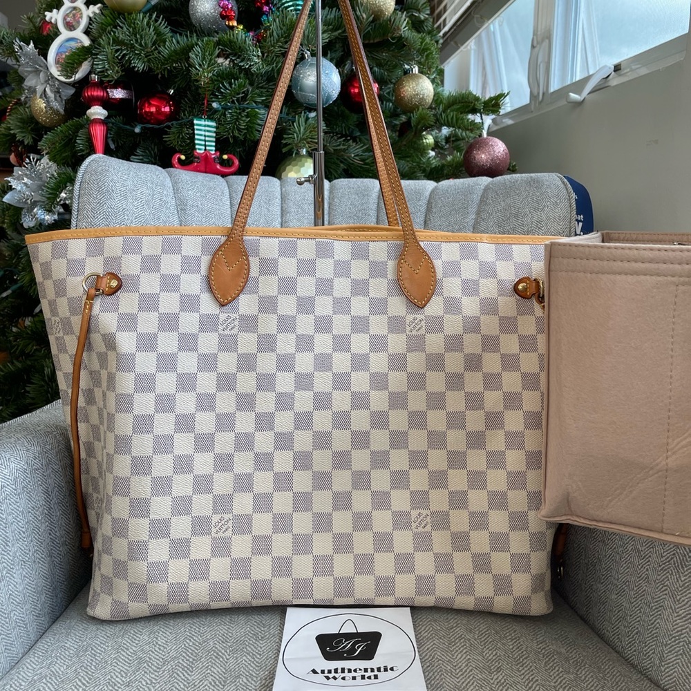 Louis Vuitton Neverfull Azur GM Canvas Tote Bag Shoulder Bag